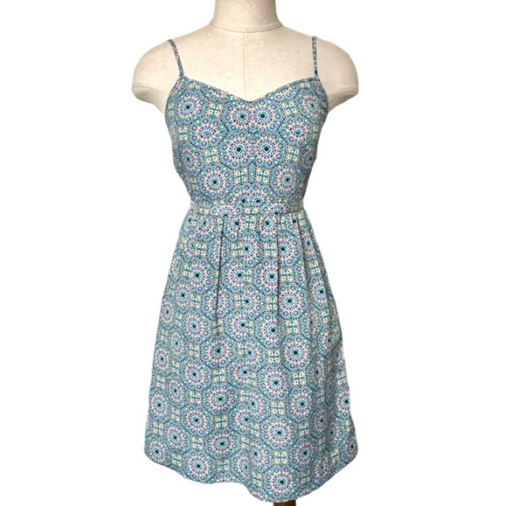 J crew multi color spaghetti strap sundress